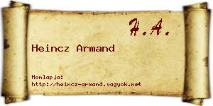Heincz Armand névjegykártya